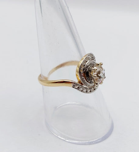Bague 55 Bague tourbillon antique en or 18k et platine, diamants 58 Facettes A06861