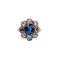 Bague 48 Bague marguerite antique en or blanc 18k et platine, saphir et diamants 58 Facettes A06876