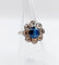 Bague 48 Bague marguerite antique en or blanc 18k et platine, saphir et diamants 58 Facettes A06876
