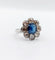 Bague 48 Bague marguerite antique en or blanc 18k et platine, saphir et diamants 58 Facettes A06876