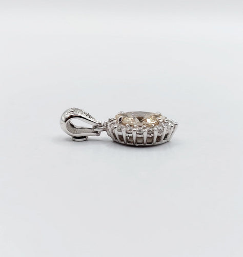 Pendentif Pendentif vintage en or blanc 18k avec diamants, marquise 0,48 ct 58 Facettes A06888