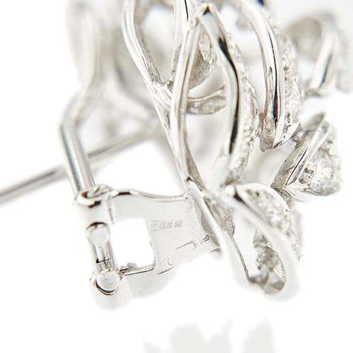 Boucles d'oreilles Boucles d'oreilles feuilles à diamants en or blanc 18 ct 58 Facettes 31914