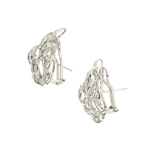 Boucles d'oreilles Boucles d'oreilles feuilles à diamants en or blanc 18 ct 58 Facettes 31914