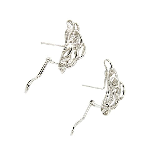 Boucles d'oreilles Boucles d'oreilles feuilles à diamants en or blanc 18 ct 58 Facettes 31914