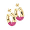 Boucles d'oreilles Boucles d’oreilles créoles en or jaune 18 ct et émail fuchsia 58 Facettes 40715