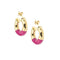 Boucles d'oreilles Boucles d’oreilles créoles en or jaune 18 ct et émail fuchsia 58 Facettes 40715