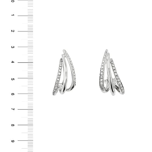 Boucles d'oreilles Boucles d’oreilles à voile en or blanc 18 ct et diamants 58 Facettes 37254