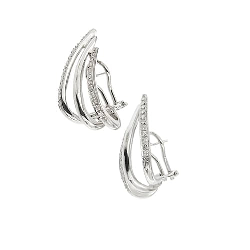 Boucles d'oreilles Boucles d’oreilles à voile en or blanc 18 ct et diamants 58 Facettes 37254