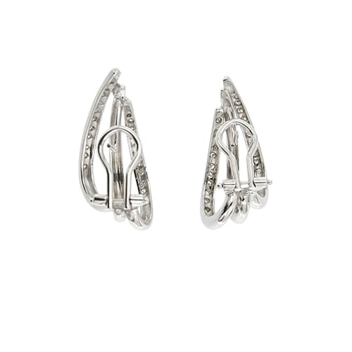 Boucles d'oreilles Boucles d’oreilles à voile en or blanc 18 ct et diamants 58 Facettes 37254