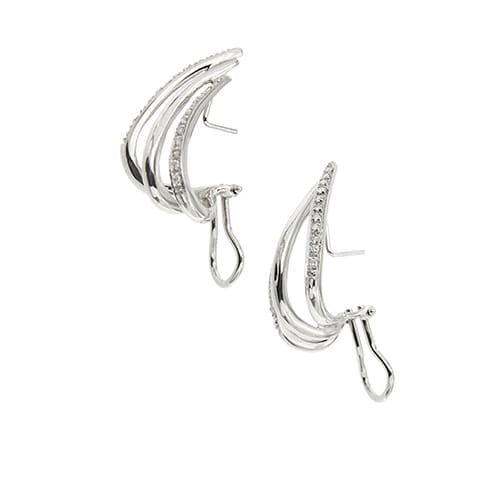 Boucles d'oreilles Boucles d’oreilles à voile en or blanc 18 ct et diamants 58 Facettes 37254