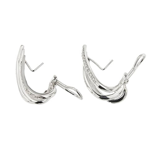 Boucles d'oreilles Boucles d’oreilles à voile en or blanc 18 ct et diamants 58 Facettes 37254