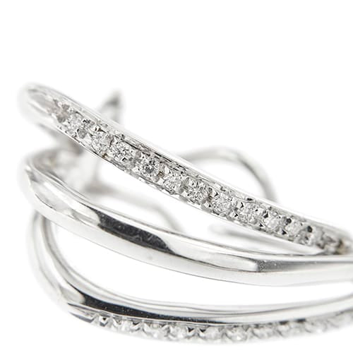 Boucles d'oreilles Boucles d’oreilles à voile en or blanc 18 ct et diamants 58 Facettes 37254