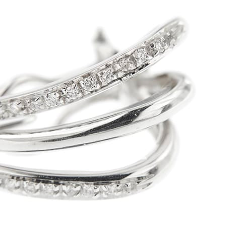 Boucles d'oreilles Boucles d’oreilles à voile en or blanc 18 ct et diamants 58 Facettes 37254