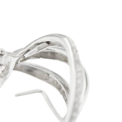 Boucles d'oreilles Boucles d’oreilles à voile en or blanc 18 ct et diamants 58 Facettes 37254
