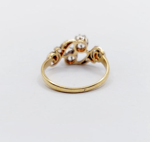 Bague 52 Bague toi et moi antique en or 18k, platine et diamants taille ancienne 58 Facettes A06897
