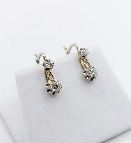 Boucles d'oreilles Art déco - Boucles d'oreilles dormeuses en or blanc 18k et diamants 58 Facettes A06898
