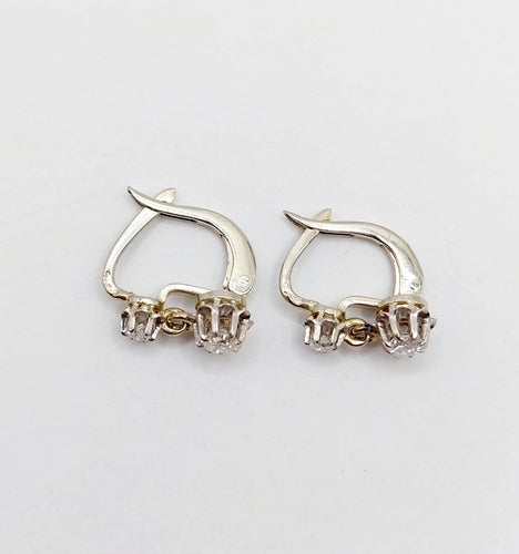 Boucles d'oreilles Art déco - Boucles d'oreilles dormeuses en or blanc 18k et diamants 58 Facettes A06898