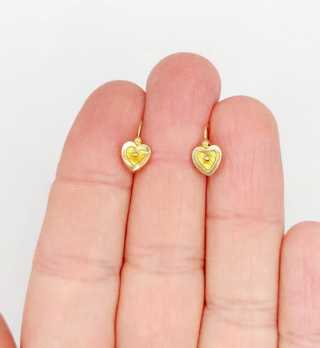 Boucles d'oreilles Boucles d’oreilles dormeuses antiques en or rose 18k cœur 58 Facettes A06903