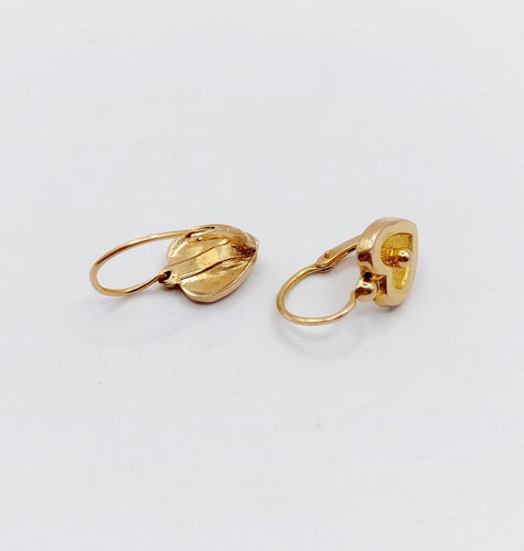 Boucles d'oreilles Boucles d’oreilles dormeuses antiques en or rose 18k cœur 58 Facettes A06903