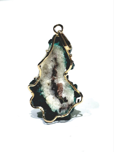 Pendentif Pendentif - Dioptase sur quartz améthyste en or rose 18 carats 58 Facettes 1733915