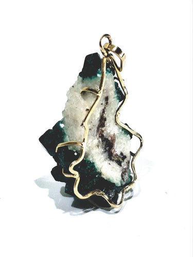 Pendentif Pendentif - Dioptase sur quartz améthyste en or rose 18 carats 58 Facettes 1733915
