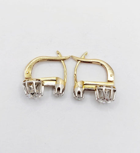 Boucles d'oreilles Dormeuses antiques - Boucles d'oreilles en or 18k, platine et diamants 58 Facettes A06906