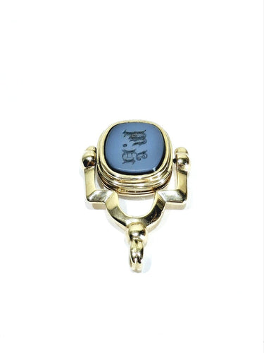 Pendentif Pendentif cachet en or champagne 18 carats et agate 58 Facettes 1733944