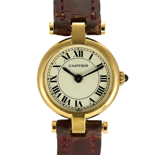 Montre CARTIER - Vendôme Mini - Ravissante montre de dame en or jaune à boitier rond et mouvement quartz 58 Facettes B250663