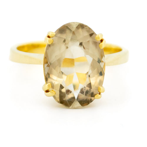 Bague 54 Bague solitaire citrine ovale en or jaune 18 carats 58 Facettes 7681E154D9914B35B4348EFB85369D7B
