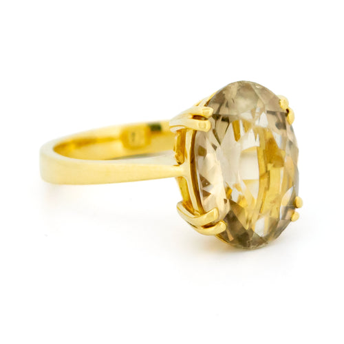 Bague 54 Bague solitaire citrine ovale en or jaune 18 carats 58 Facettes 7681E154D9914B35B4348EFB85369D7B