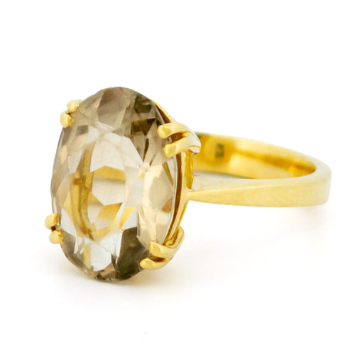 Bague 54 Bague solitaire citrine ovale en or jaune 18 carats 58 Facettes 7681E154D9914B35B4348EFB85369D7B