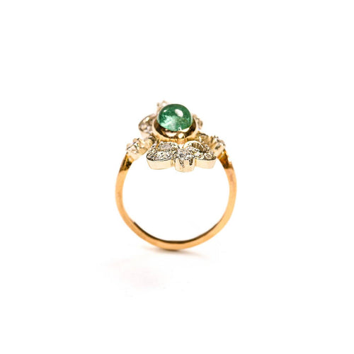 Bague 50 Bague Belle Époque émeraude et diamants en or rose et platine 58 Facettes LMB-351