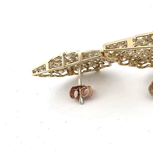 Boucles d'oreilles Boucles d’oreilles années 40 en or jaune 18 kt et diamants 58 Facettes 2021 M