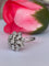 Bague 53 Bague rosette cluster vintage en or blanc 18 ct et diamants 58 Facettes ring