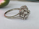 Bague 53 Bague rosette cluster vintage en or blanc 18 ct et diamants 58 Facettes ring