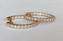 Boucles d'oreilles Boucles d'oreilles créoles huggies en or rose 18 ct et diamants 1,00 ct 58 Facettes earrings