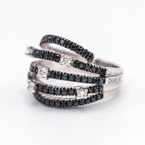 Bague BLACK&WHITE - Bague en or blanc 18 K et diamants 58 Facettes UKA000140CS