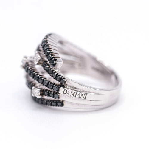 Bague BLACK&WHITE - Bague en or blanc 18 K et diamants 58 Facettes UKA000140CS