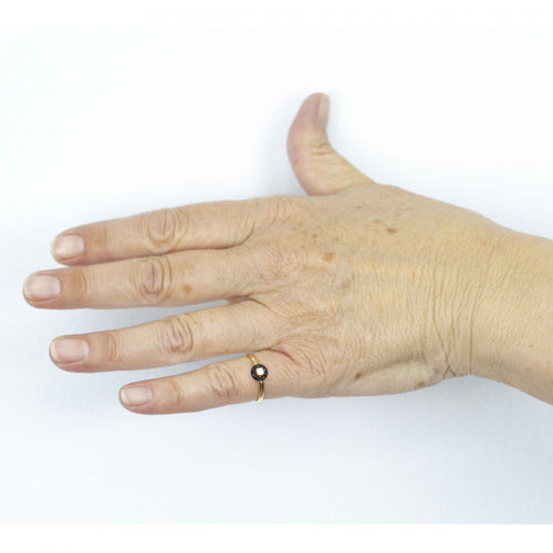 Bague Bague solitaire - Diamant en or jaune 18 K et émail noir 58 Facettes UKA000142CS