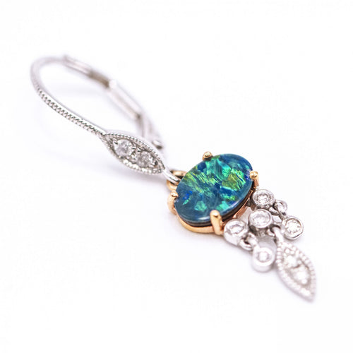 Boucles d'oreilles MEIRAT - Boucles d’oreilles à opales et diamants en or 18K 58 Facettes UKA000146CS