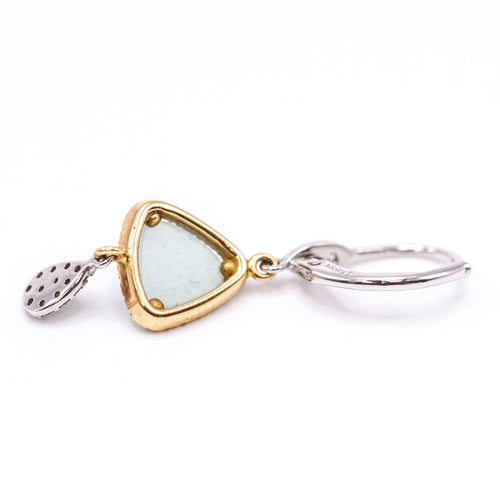Boucles d'oreilles MEIRAT - Boucles d’oreilles en or jaune 18K avec amazonite et diamants 58 Facettes UKA000147CS