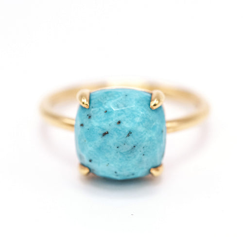 Bague Bague - Turquoise facettée en or jaune 18 K 58 Facettes UKA000148CS