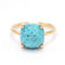 Bague Bague - Turquoise facettée en or jaune 18 K 58 Facettes UKA000148CS