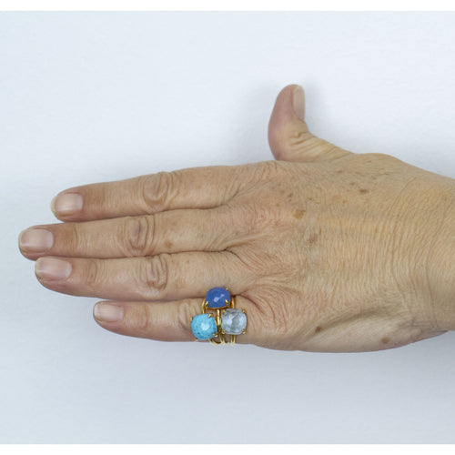 Bague Calcedonia - Bague en or jaune 18K et calcédoine 58 Facettes UKA000149CS