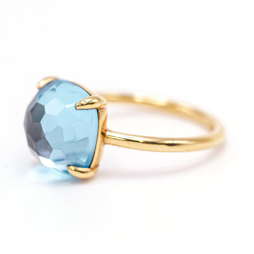 Bague Swiss Topas - Bague en or jaune 18K et topaze 58 Facettes UKA000150CS