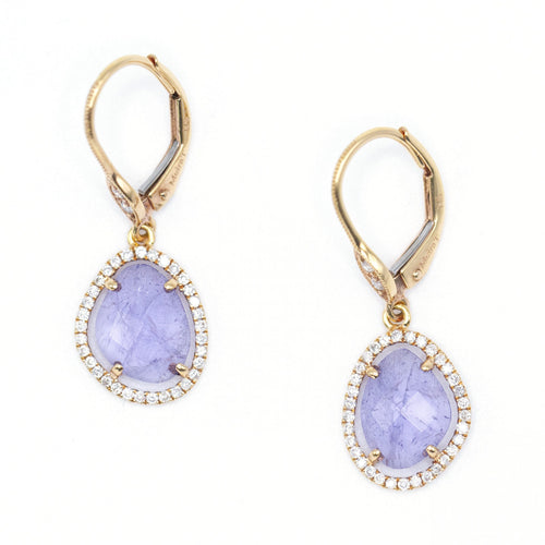 Boucles d'oreilles Pendientes - Boucles d’oreilles en or jaune 18K, tanzanites et diamants 58 Facettes UKA000151CS