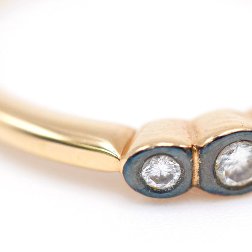 Bague Bague trio - Bague en or jaune 18 K et diamants 58 Facettes UKA000152CS