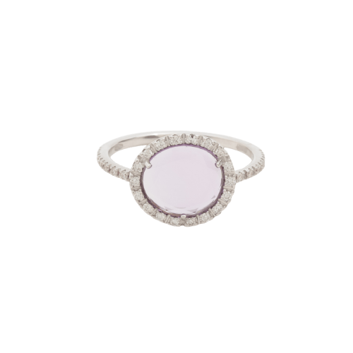 Bague 50 Pomellato Colpo Di Fulmine - Bague en or blanc, améthyste et diamants 58 Facettes 1
