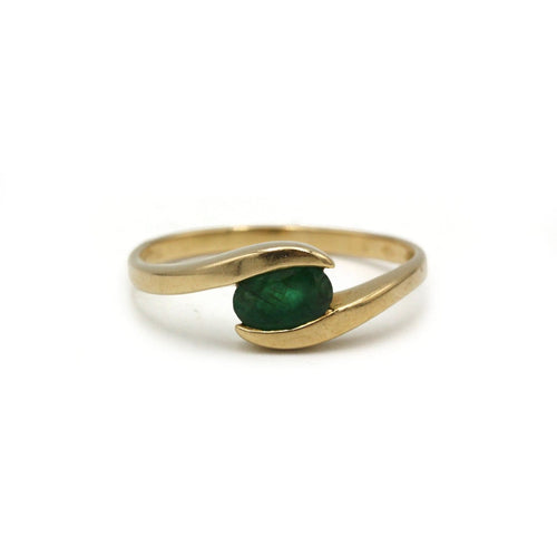 Bague 54 Bague en or jaune sertie d’une émeraude ovale 58 Facettes 260020SP