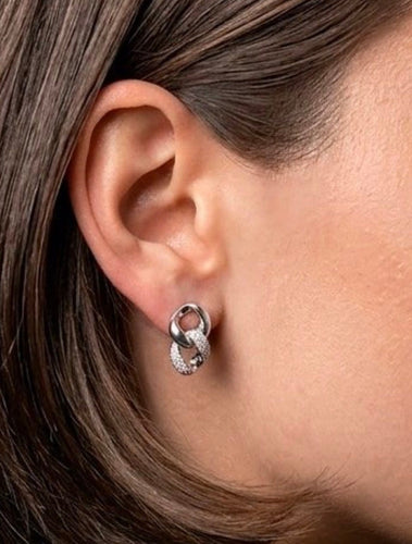 Boucles d'oreilles Messika Link - Boucles d’oreilles en or blanc 18K et diamants 58 Facettes MESSIKA BO